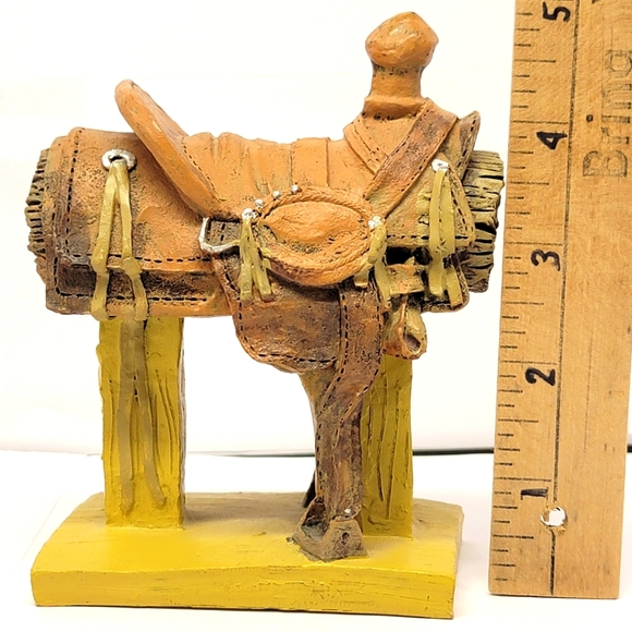 Southwestern Reflections Collection Mini Resin Cowboy Horse Saddle Figurine - Picture 1 of 7